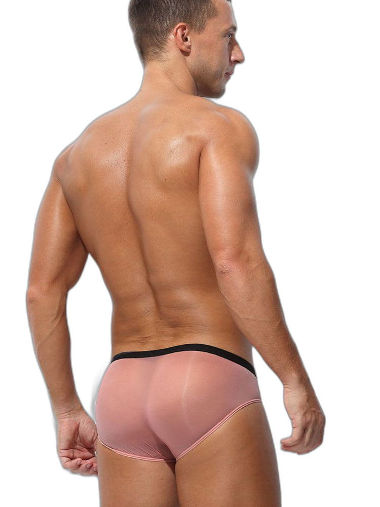 Men's Low Waist Narrow Waist Ice Silk Breathable Convex Pocket Briefs