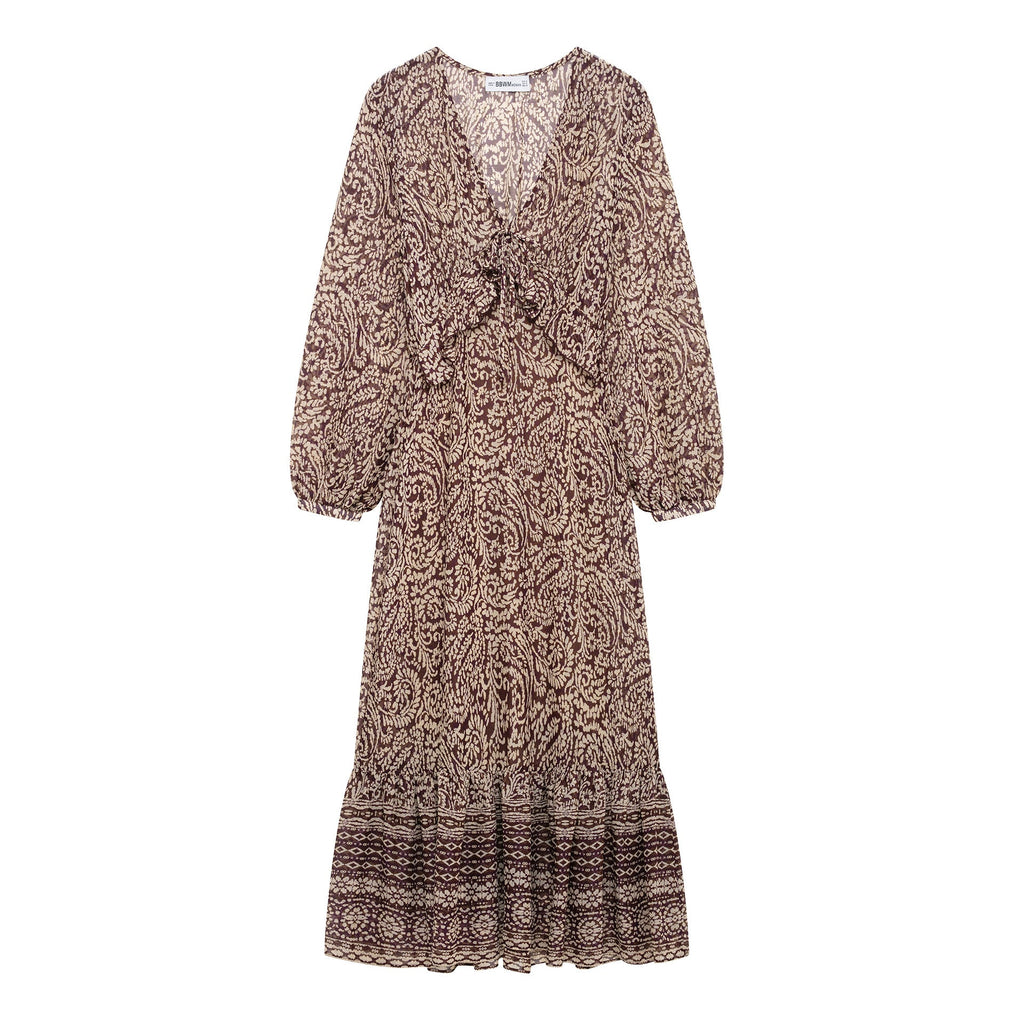 Women's Fashion French Retro Printing Dress