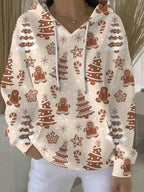 New Christmas Cat-Print Women's Hoodie