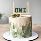 BEADED Wood and Acrylic Football 1st Birthday Cake Topper – First Year Down & Rookie of the Year Decor