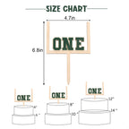 BEADED Wood and Acrylic Football 1st Birthday Cake Topper – First Year Down & Rookie of the Year Decor