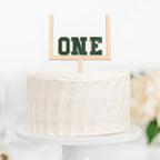 BEADED Wood and Acrylic Football 1st Birthday Cake Topper – First Year Down & Rookie of the Year Decor