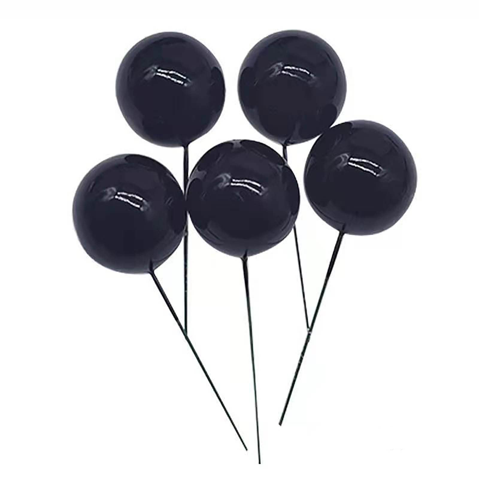 BEAIMUXI 24 Pcs Foam Ball Cake Topper Set – Assorted Sizes & Colors with Metal Wire for Cakes & Desserts