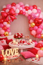 Beaumode Valentine’s Day Balloon Arch Kit — 137 Pcs Red Pink Rose Balloons & Heart Foil Balloons