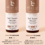 Beauty by Earth Self Tanner Mousse – USA Made, Natural & Organic, Streak-Free Tan