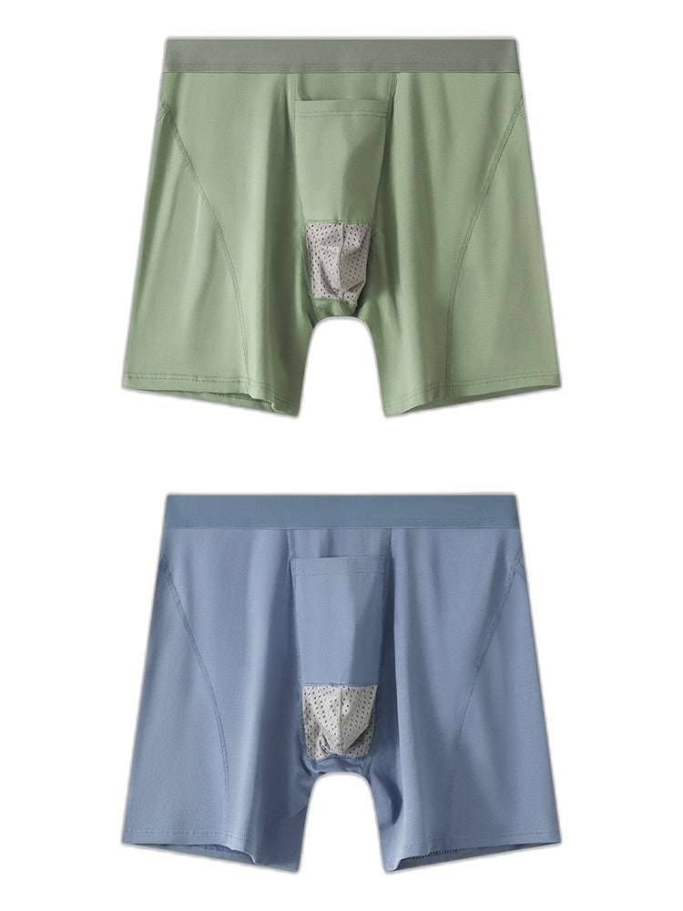 2 Pack Men's Gun Bullet Separation Casual Sports Breathable Cotton Mid-Rise Midway Briefs