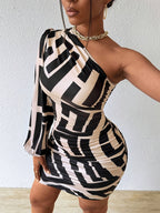 Sexy Asymmetrical One-Shoulder Bodycon Dress