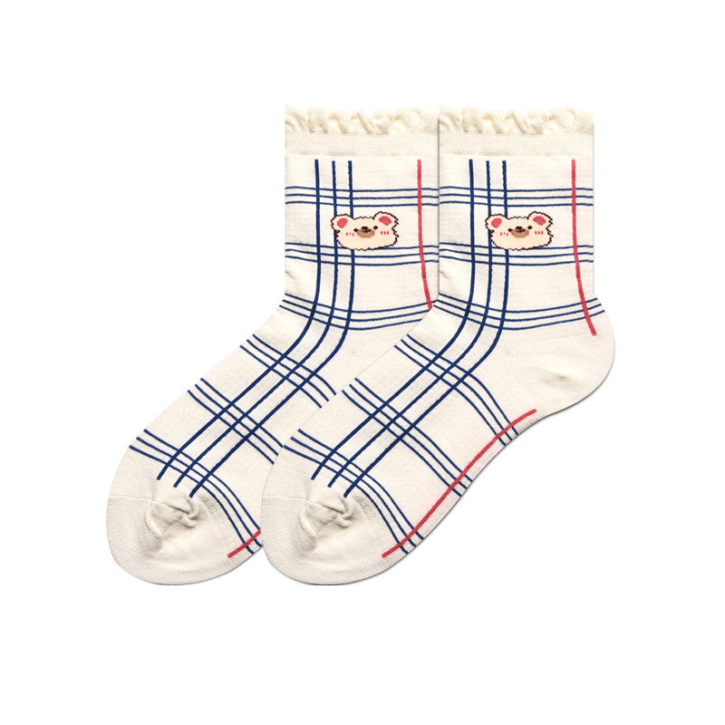 Socks Female Japanese Cute Cartoon Hand-painted  Stockings Korean Version