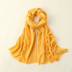 Artistic Sunscreen Solid Color Cotton And Linen Scarf