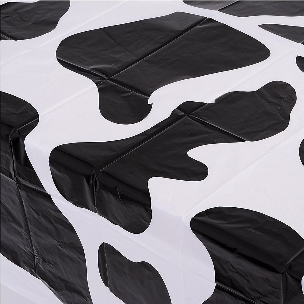 Bedwina Cow Print Tablecloths (Pack of 3) 54 x 72 in – Black and White Party Covers