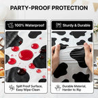 Bedwina Cow Print Tablecloths (Pack of 6) 54 x 72 in – Black & White Party Covers