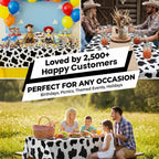 Bedwina Cow Print Tablecloths (Pack of 6) 54 x 72 in – Black & White Party Covers