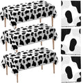 Bedwina Cow Print Tablecloths (Pack of 3) 54 x 72 in – Black and White Party Covers
