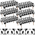 Bedwina Cow Print Tablecloths (Pack of 6) 54 x 72 in – Black & White Party Covers