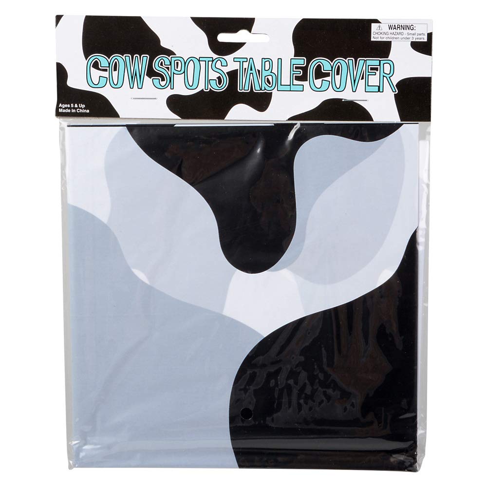 Bedwina Cow Print Tablecloths (Pack of 3) 54 x 72 in – Black and White Party Covers