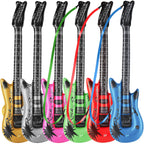 Bedwina 36in Inflatable Guitars with Strap - 12 Pack Neon Party Props