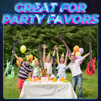 Bedwina 36in Inflatable Guitars with Strap - 12 Pack Neon Party Props