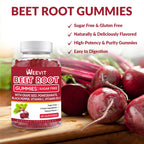 Rote-Bete-Gummibärchen, Stickoxid-Ergänzung für Männer und Frauen | Bio-Rote-Bete-Gummibärchen mit Traubenkern, Granatapfel, schwarzem Pfeffer, Vitamin C, B12