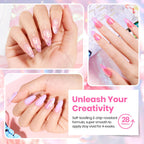 Beetles Gel Nail Polish Set – 28 Pcs Pastel Macaron Colors with Base/Top Coats & Charms