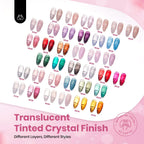 Beetles Jelly Gel Nail Polish Set – 53PCS, 36 Colors, Cat Eye Gel Kit with Glossy & Matte Top Coats