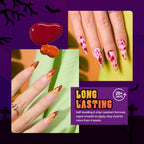Beetles Gel Nail Polish Set Hocus Pocus – 6 Colors Orange Green Purple Black Red Glitter (UV/LED Cured)
