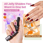 Beetles Jelly Gel Nail Polish Set – 53PCS, 36 Colors, Cat Eye Gel Kit with Glossy & Matte Top Coats