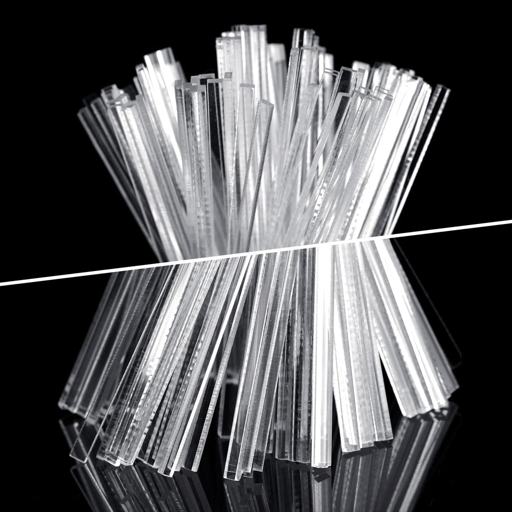 Beeveer 100 Pcs Flat Clear Sticks for Cake Toppers – 7.87 Inch Acrylic Candy Lollipop Rods