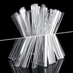 Beeveer 100 Pcs Flat Clear Sticks for Cake Toppers – 7.87 Inch Acrylic Candy Lollipop Rods