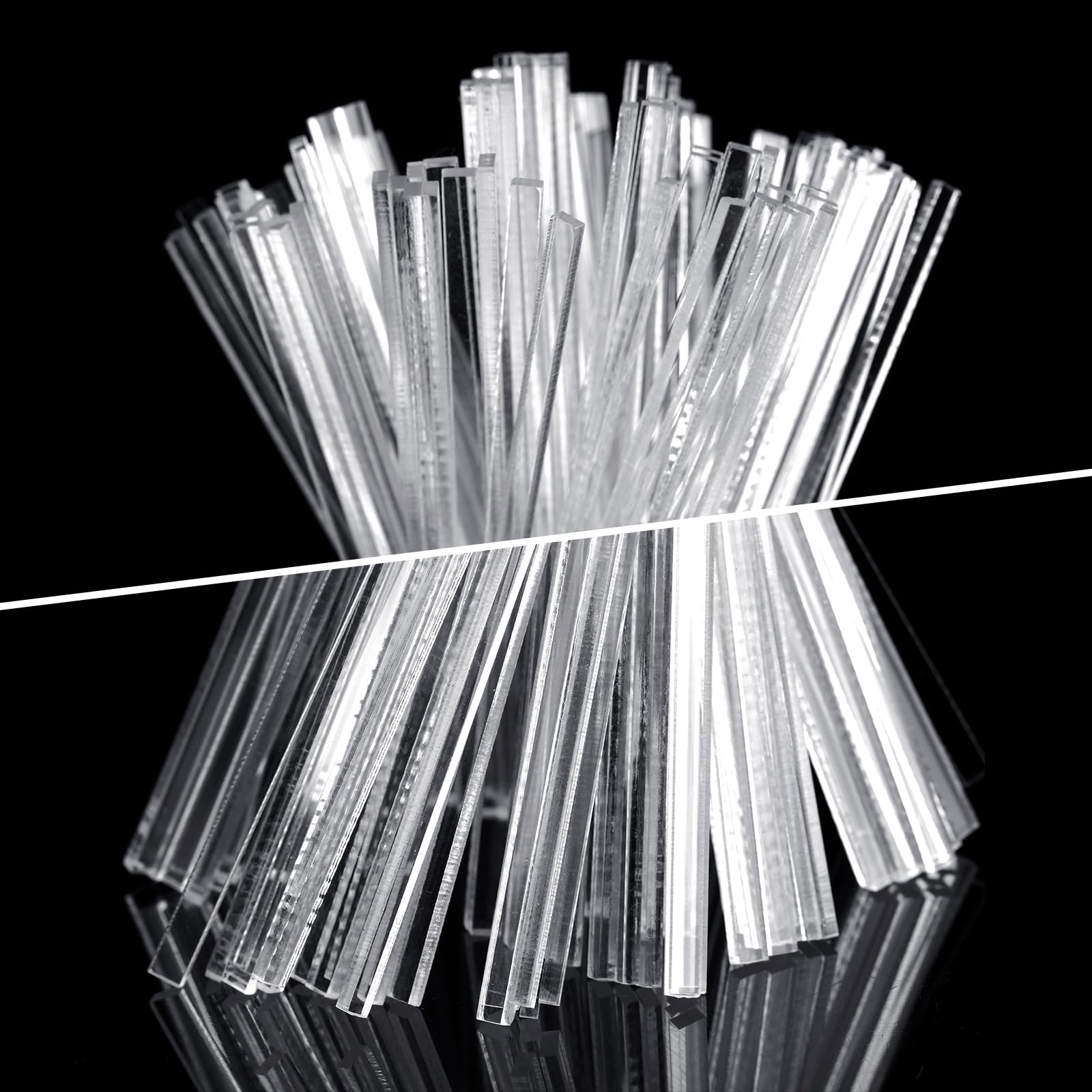 Beeveer 100 Pcs Flat Clear Sticks for Cake Toppers – 7.87 Inch Acrylic Candy Lollipop Rods