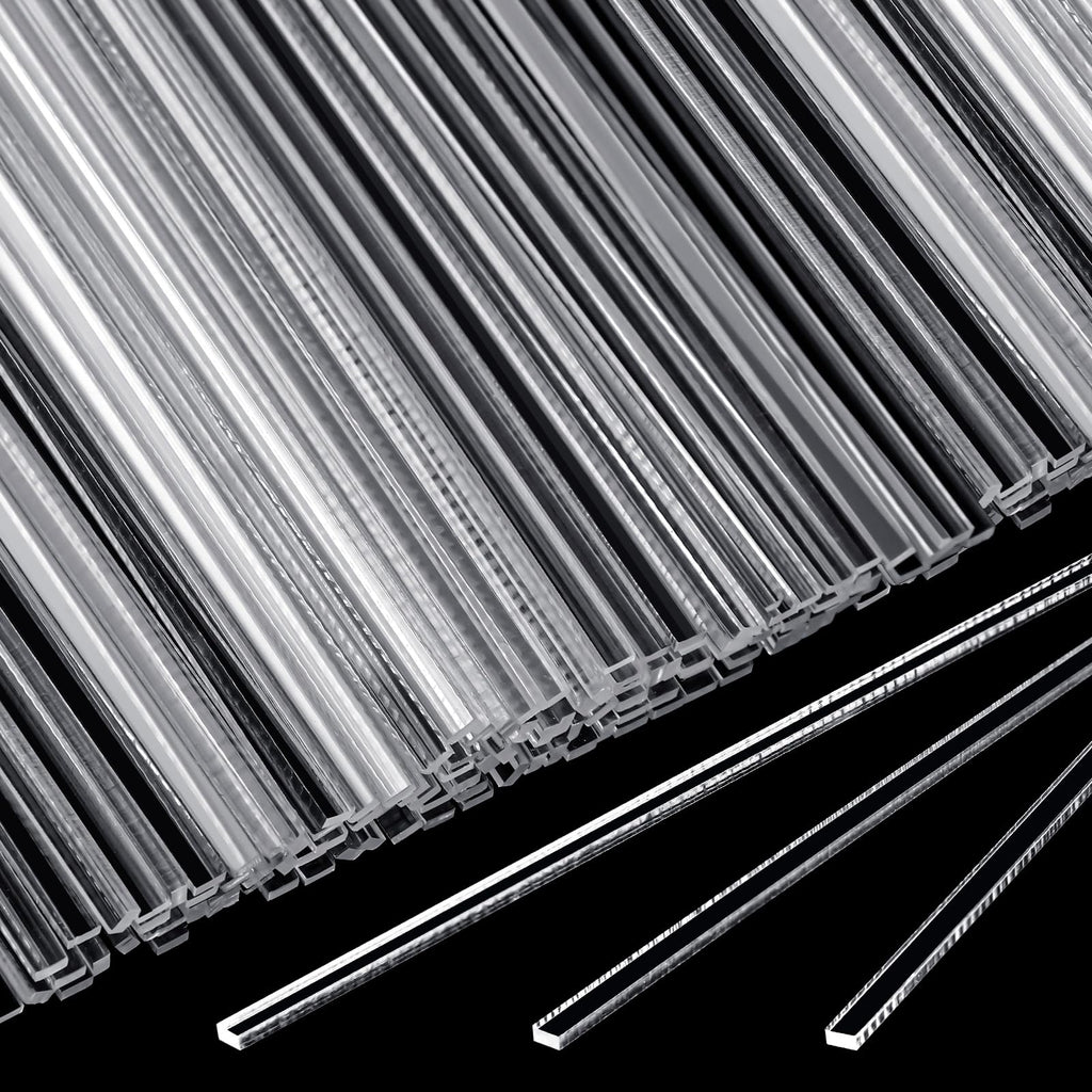 Beeveer 100 Pcs Flat Clear Sticks for Cake Toppers – 7.87 Inch Acrylic Candy Lollipop Rods