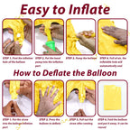 Beeyaky Happy Birthday Banner (3D Gold Mylar Foil) - 16-Inch Balloon Banner for Kids Parties