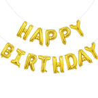 Beeyaky Happy Birthday Banner (3D Gold Mylar Foil) - 16-Inch Balloon Banner for Kids Parties