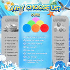 BEFANS 60 Pcs Reusable Water Balls – Colorful Water Balloons for Pool & Backyard Fun