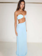 Sexy Cutout Tube Top Maxi Dress