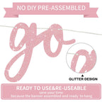 BEISHIDA Dark Pink Go Shawty Banner - Pre-Strung Glitter Birthday Sign 11.4ft