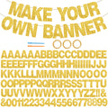 BEISHIDA 116 PCS A-Z Glitter Gold DIY Letter Banner Kit — 111 Letters & Numbers, 3 Ropes, 2 Threading Devices