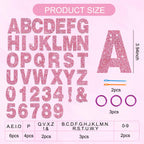BEISHIDA 116 PCS A-Z Glitter Pink DIY Letter Banner Kit – Customizable Party Decor for Birthday, Graduation & More