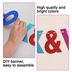 BEISHIDA 116 PCS A-Z Glitter Colorful DIY Letter Banner Kit – 111 Letters & Numbers, 3 Ropes, 2 Threading Devices
