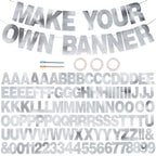 BEISHIDA Double-Sided Glitter Letter Banner Kit – DIY 111 Letters & Numbers with 3 Ropes & 2 Threading Devices for Birthday, Graduation, Wedding