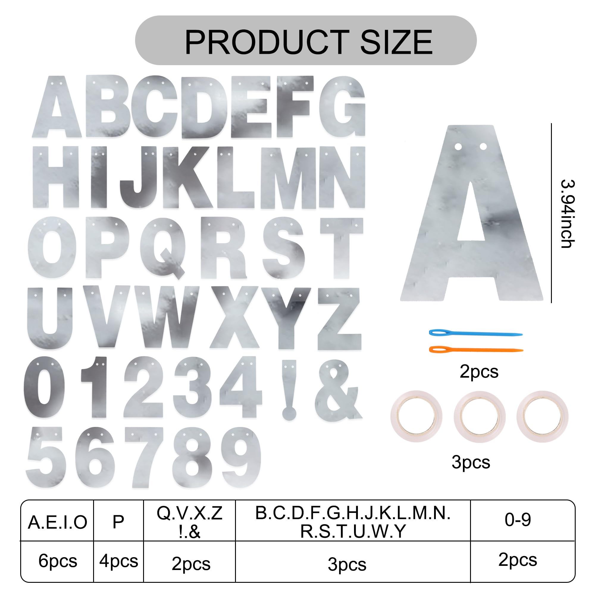 BEISHIDA Double-Sided Glitter Letter Banner Kit – DIY 111 Letters & Numbers with 3 Ropes & 2 Threading Devices for Birthday, Graduation, Wedding