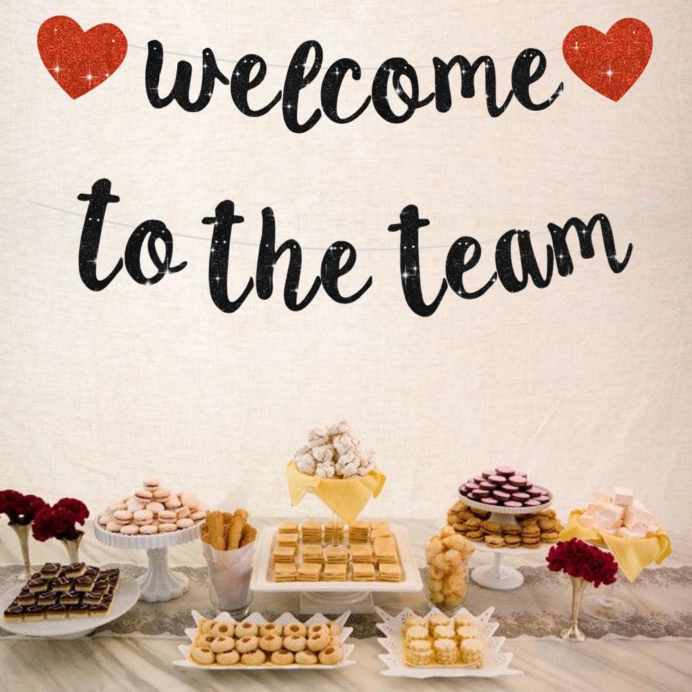 BEISHIDA Glitter Welcome to The Team Banner – Pre-Strung, No DIY Party Decor