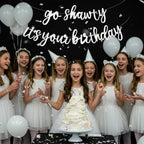 BEISHIDA Glitter White Go Shawty Birthday Banner – 11.4Ft Pre-Strung Hip Hop Theme