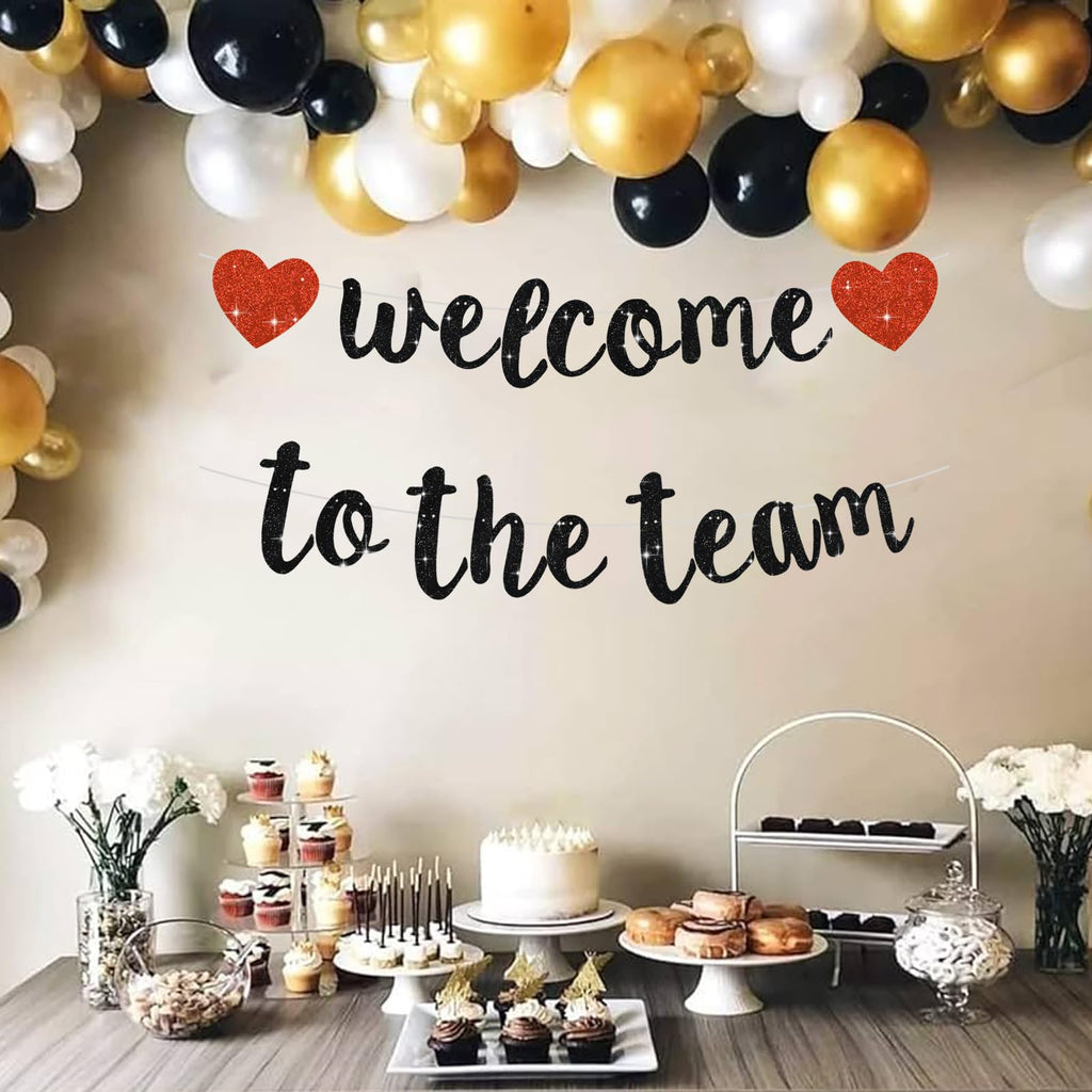 BEISHIDA Glitter Welcome to The Team Banner – Pre-Strung, No DIY Party Decor