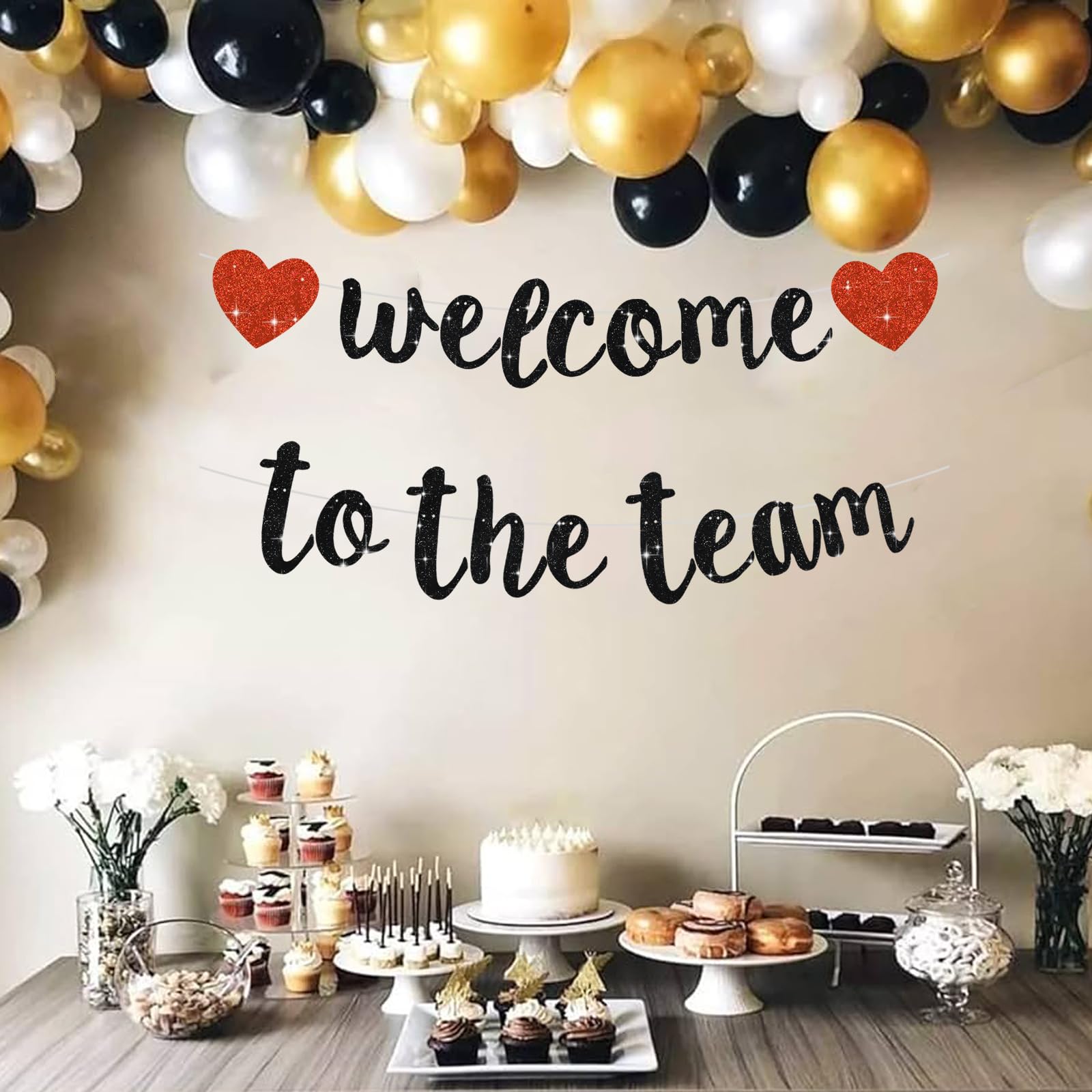 BEISHIDA Glitter Welcome to The Team Banner – Pre-Strung, No DIY Party Decor