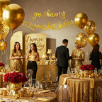 BEISHIDA Double-Sided Gold Go Shawty Birthday Banner, 11.4ft, Pre-Strung Glitter Party Sign