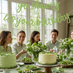 BEISHIDA Grass Green Go Shawty It's Your Birthday Banner – 11.4ft, Pre-Strung Glitter Party Sign