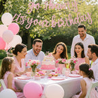 BEISHIDA Dark Pink Go Shawty Banner - Pre-Strung Glitter Birthday Sign 11.4ft