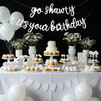 BEISHIDA Glitter White Go Shawty Birthday Banner – 11.4Ft Pre-Strung Hip Hop Theme