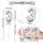 BEISHIDA 3D Number Cake Topper Silver – Reusable Birthday & Celebration Topper