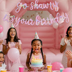 BEISHIDA Double-Sided Rainbow Birthday Banner 11.4ft – Pre-Strung Glitter Go Shawty It's Your Birthday Sign, Hip Hop Theme Party Decor